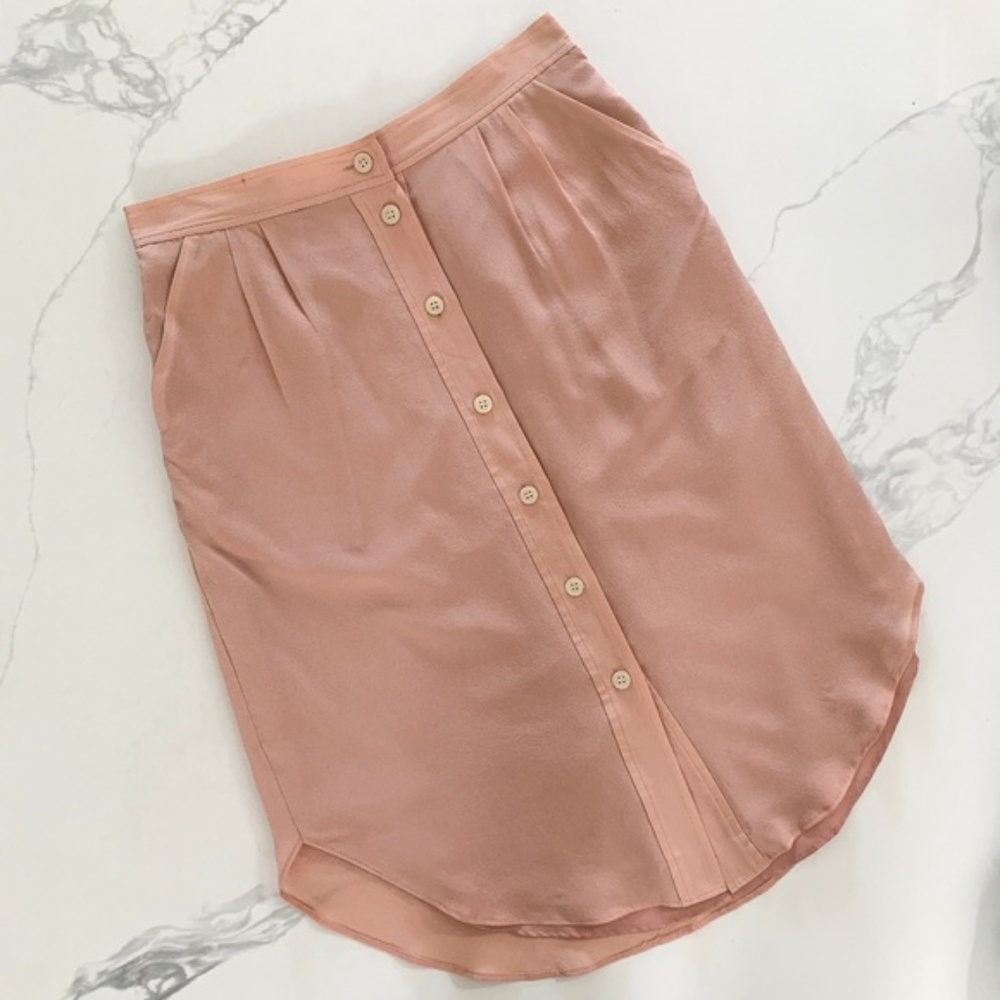 MADEWELL Island Silk Front Buttoned Lined Skirt